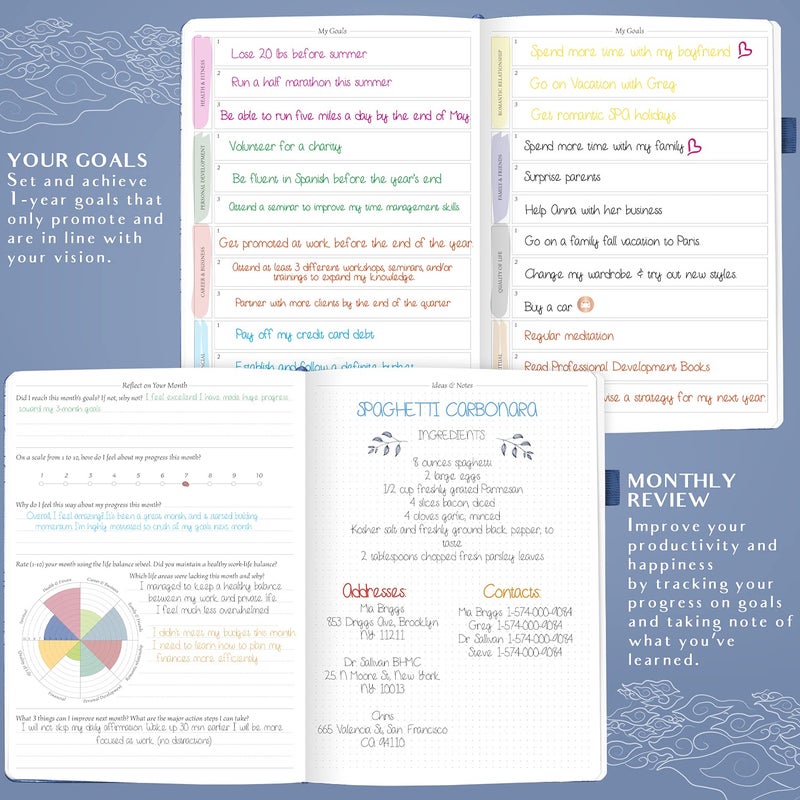 Legend Planner PRO Hourly Schedule - Weekly & Daily Organizer with Time Slots. Appointment Book Journal for Work & Personal, A4 (Mystic Blue) - Image 5